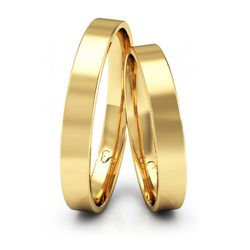 Par de Alianças Casamento Ouro 18K Polidas 3 mm - ... - Gerlu Joias