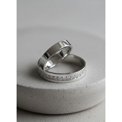 Par de Alianças Brisa Prata Namoro 4 mm - 0001-PA... - Gerlu Joias