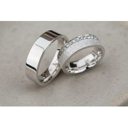 Par de Alianças Orvalho Prata Namoro 6 mm - PAO-P... - Gerlu Joias