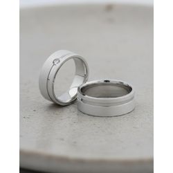 Par de Alianças Zephyr Prata Namoro 5 mm - PZ-112... - Gerlu Joias