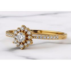 Anel Solitário Lyra Ouro 14K - AN-lyra-14K - Gerlu Joias