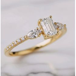 Anel Alnilam Ouro 14K Casamento - AN-Alnilam-14K - Gerlu Joias