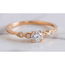 Anel Deneb Ouro 14K Noivado - DEN-14K - Gerlu Joias