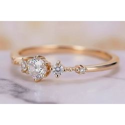 Anel Fomalhaut Ouro 14K Casamento - FOM-14K - Gerlu Joias