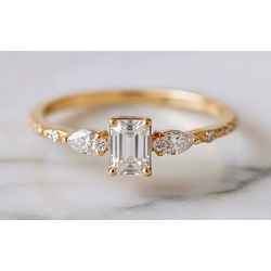 Anel Spica Ouro 14K Noivado - SPI-18K - Gerlu Joias