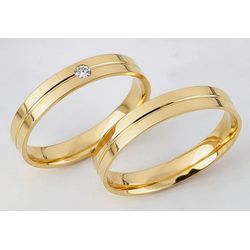 Par de Alianças Lisboa 18K - LIS-3MM-18K - Gerlu Joias