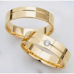 Par de Alianças Aurora 18K - ALC-AUR-18K - Gerlu Joias