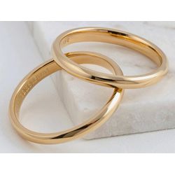 Par de Alianças Serena 14K - AL-serena-14k - Gerlu Joias