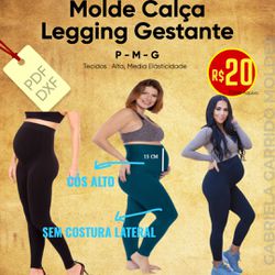 CALCA LEGGING GESTANTE CÓS ALTO - 10327 - GGMOLDES