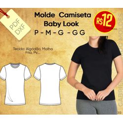 Molde Baby Look / T-Shirt Feminina / P ao XGG - 10... - GGMOLDES