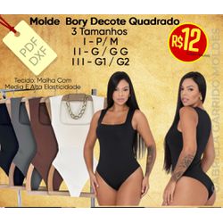 Molde Bory Decote Quadrado Sem Manga - 10317 - GGMOLDES