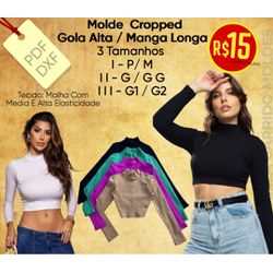 MOLDE CROPPED GOLA ALTA / MANGA LONGA - 10315 - GGMOLDES