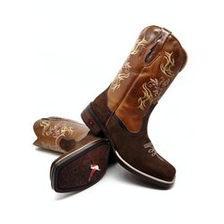 Bota Feminina Texana Country Cano Médio Couro Luxo - GH CALÇADOS