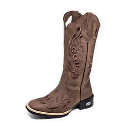 Bota Texana Country Feminina Couro Cano Alto Borda... - GH CALÇADOS