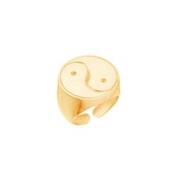 Anel Ajustável Yin Yang Banhado Ouro 18K - Gióg Joias - Joias e Semijoias 