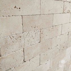 Tijolinho Travertino Anticato 10x20cm - PEDRAS BRASIL