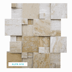 Mosaico Pedra Natural Alfa A16 30X30 Branco Mescla... - GLOBAL PEDRAS