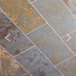 Piso Ardósia Ferrugem 30x30cm - GLOBAL PEDRAS