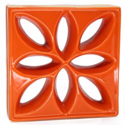 Cobogó Lótus - Laranja - 25x25 cm - GLOBAL PEDRAS
