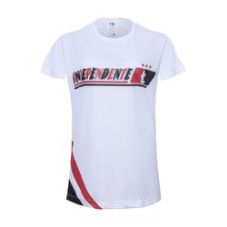 Camiseta Branca Feminina Estampa de Torcida Feminina