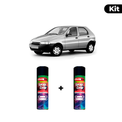 KIT SPRAY AUTOMOTIVO - CINZA STEEL 1996/03 POL + V... - Gon Tintas