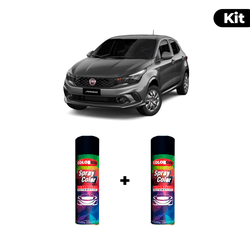 KIT SPRAY AUTOMOTIVO - CINZA SILVERSTONE POL + VE... - Gon Tintas