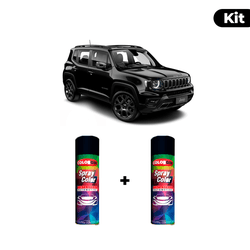 KIT SPRAY AUTOMOTIVO - PRETO CARBON 2016/17 POL + ... - Gon Tintas