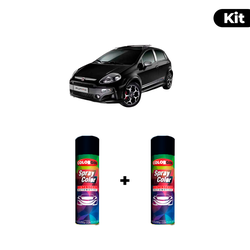 KIT SPRAY AUTOMOTIVO - PRETO VESUVIO 2001/09 POL +... - Gon Tintas
