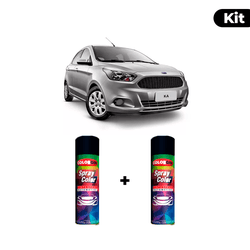 KIT SPRAY AUTOMOTIVO - PRATA DUBLIN 2011 POL + VER... - Gon Tintas