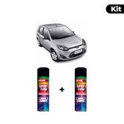 KIT SPRAY AUTOMOTIVO - PRATA ENSEADA 2007/09 POL +... - Gon Tintas