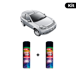 KIT SPRAY AUTOMOTIVO - PRATA GEADA 2002 POL + VERN... - Gon Tintas
