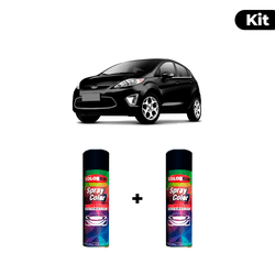 KIT SPRAY AUTOMOTIVO - PRETO BRISTOL 2010 POL + VE... - Gon Tintas