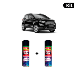 KIT SPRAY AUTOMOTIVO - PRETO EBONY 1998/03 POL + V... - Gon Tintas