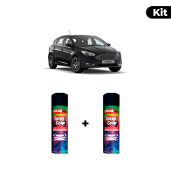 KIT SPRAY AUTOMOTIVO - PRETO GALES 2008 POL + VERN... - Gon Tintas