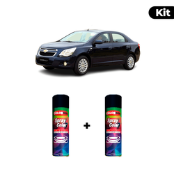 KIT SPRAY AUTOMOTIVO - AZUL MACAW POL + VERNIZ RA... - Gon Tintas