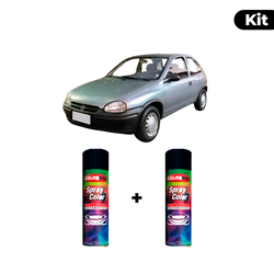 KIT SPRAY AUTOMOTIVO - PRATA HUET 1997 POL + VERNI... - Gon Tintas
