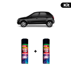 KIT SPRAY AUTOMOTIVO - PRETO LISZT 1994/04 POL + V... - Gon Tintas