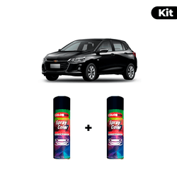 KIT SPRAY AUTOMOTIVO - PRETO OURO NEGRO 2016 POL +... - Gon Tintas