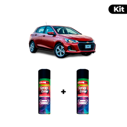 KIT SPRAY AUTOMOTIVO - VERMELHO CARMIN POL + VERN... - Gon Tintas