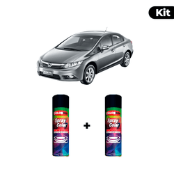KIT SPRAY AUTOMOTIVO - CINZA IRIDIUM 2012 POL + VE... - Gon Tintas