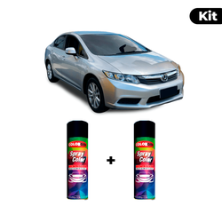KIT SPRAY AUTOMOTIVO - PRATA GLOBAL 2006 POL + VER... - Gon Tintas