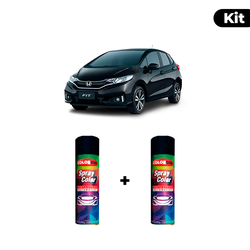 KIT SPRAY AUTOMOTIVO - PRETO CRISTAL PER 09 POL + ... - Gon Tintas