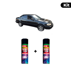 KIT SPRAY AUTOMOTIVO - PRETO PER 1999 POL + VERNIZ... - Gon Tintas