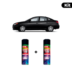 KIT SPRAY AUTOMOTIVO - BLACK NOIR PEARL 2010 POL +... - Gon Tintas