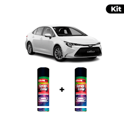 KIT SPRAY AUTOMOTIVO - BRANCO LISA 2012 POL + VERN... - Gon Tintas