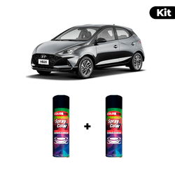 KIT SPRAY AUTOMOTIVO - CINZA SILK 2020 POL + VERNI... - Gon Tintas