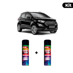 KIT SPRAY AUTOMOTIVO - EBONY BLACK INTERN POL + VE... - Gon Tintas