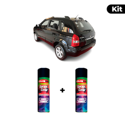 KIT SPRAY AUTOMOTIVO - EBONY BLACK NACIONAL POL + ... - Gon Tintas