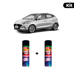 KIT SPRAY AUTOMOTIVO - PRATA BRISK 2020 POL + VERN... - Gon Tintas