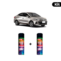 KIT SPRAY AUTOMOTIVO - PRATA SAND 2015 POL + VERNI... - Gon Tintas